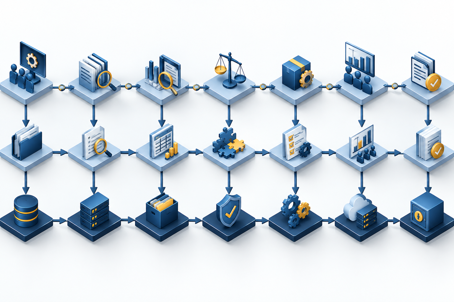Isometric system workflow map